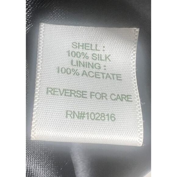 Garnet Hill 100%Silk Relaxed One Button Blazer Womens Size 12 Black Unstructured - Picture 10 of 13